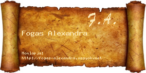 Fogas Alexandra névjegykártya